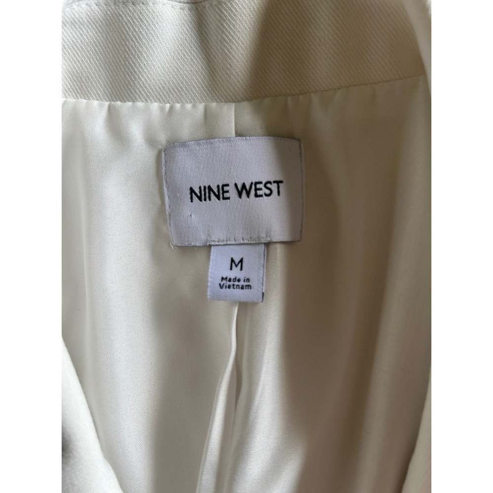 Nine West Womens Single Button Blazer White Cream Professional Jacket Size M - Picture 2 of 13
